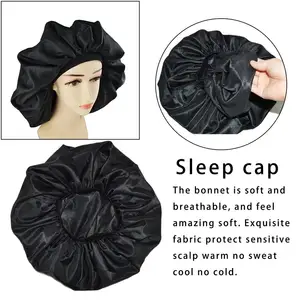 Adjust Elastic Night Sleep Cap Hair Bonnet Hat Hair Care Bonnet Nightcap For Women Men Unisex Cap For Hair Care