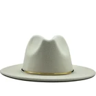Простая шерстяная женская верхняя шляпа-федора для зимне-осенней элегантной леди флоппи-Клош с широкими полями Джаз шапки размер 56-60 см