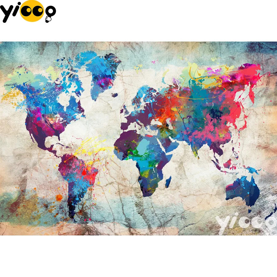 Алмазная живопись с квадратными/круглыми стразами BX0432 5D вышивка карта мира