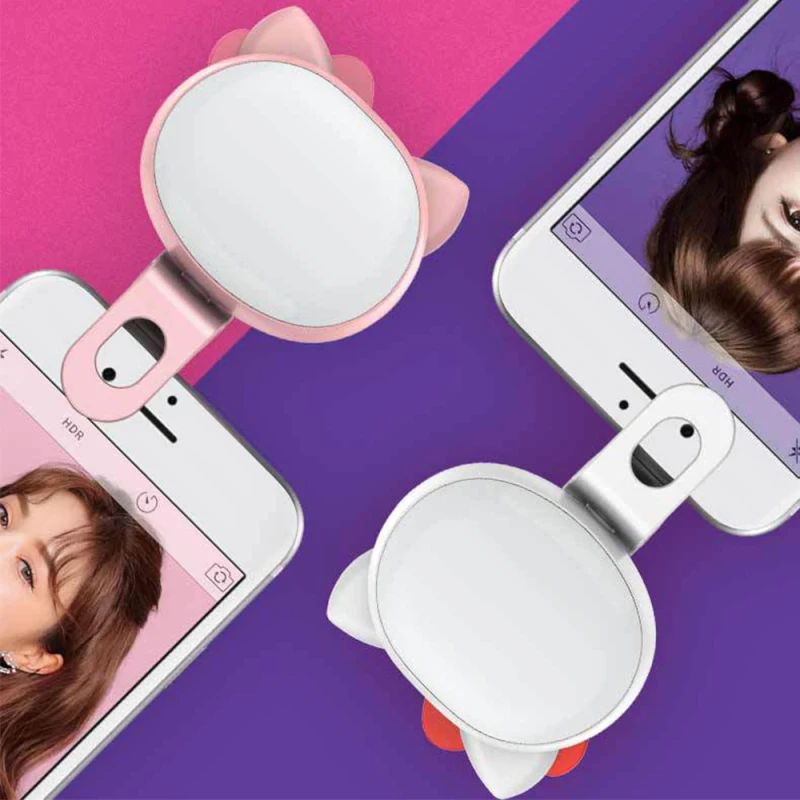 

360 Rotatable Mobile Phone Fill Light LED Selfie Ring Light 32 Lamp Beads 3 Levels Dimming Brightness Photography Clip Light