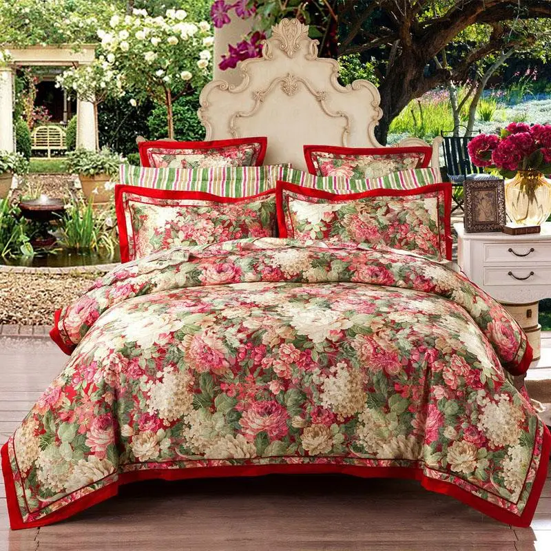 

Комплект постельного белья IvaRose HOME TEXTILE, цветы, хлопок сатин, 4 шт