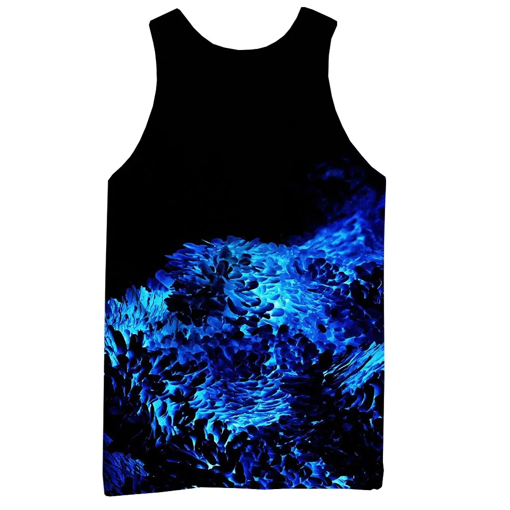 

Blue Tank Top For Men 3D Print Sleeveless Pattern Top Graphic Vest