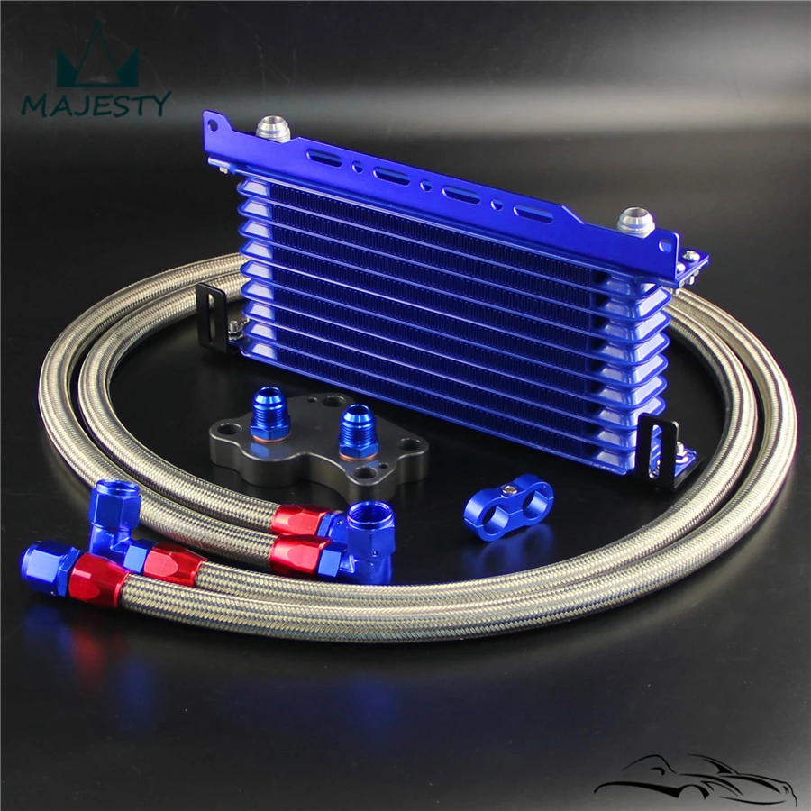 10-рядный масляный кулер с монтажным кронштейном и адаптером комплект шлангов