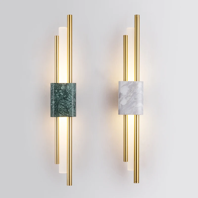 

Postmodern marble light luxury wall lamp hotel living room background wall aisle creative staircase bedroom bedside wall lamp