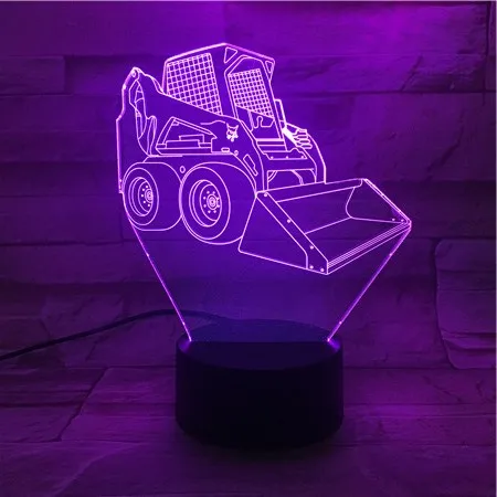 

Acrylic Panel Bulldozer Excavating 3D Lava Lamp Christmas 7 Color Changing LED Night Light Mood Decor Gift Bedroom Table Lamp