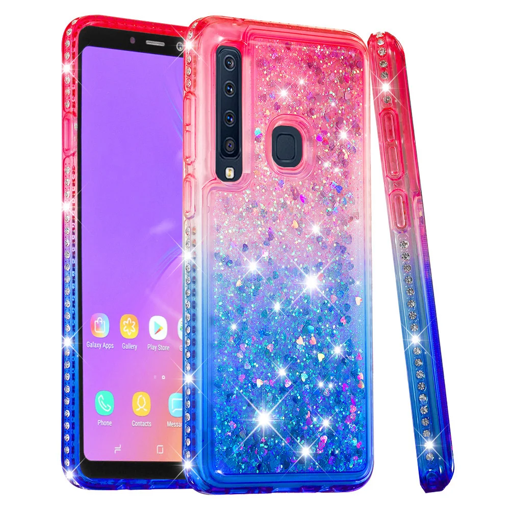Градиентный зыбучий песок Жидкий блеск защитный чехол для Samsung Galaxy A5 2017 A6 A7 A9 Plus 2018