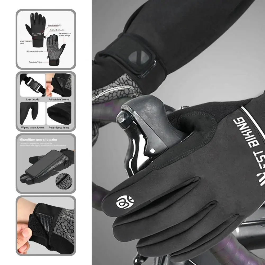 

Anti Slip 1 Pair Fashionable Smart Phone Touchscreen Gloves Daily Costume Fingers Warm Gloves Thicker for Exercise