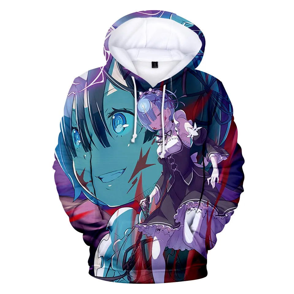 

Classic Anime Men's Hoodie Re ZERO Starting Life in Another World Women Sweatshirts boys girls Rem Ram Sportswear Harajuku Tops