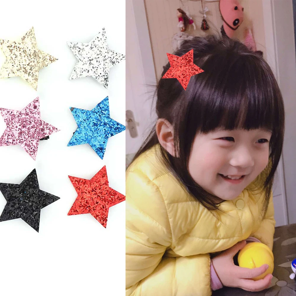 1 шт. милые заколки для волос девочек милая разноцветная шпилька с пентаграммой