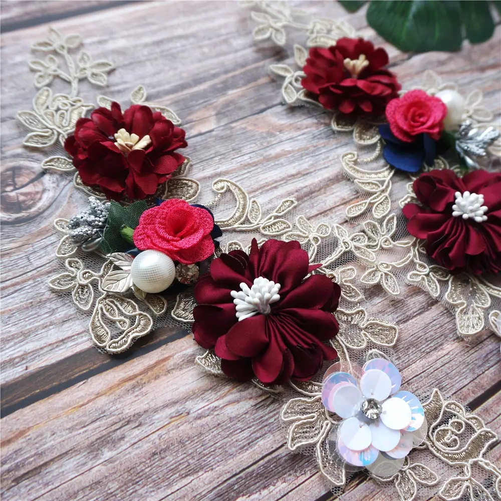 2 шт. вышитые бусины в виде роз|Заплатки| |