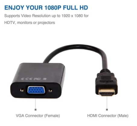 

Переходник HDMI-VGA,HDMI штекер-гнездо VGA для компьютера, монитора, проектора, HDTV, Chromebook, Raspberry Pi, Roku, Xbox