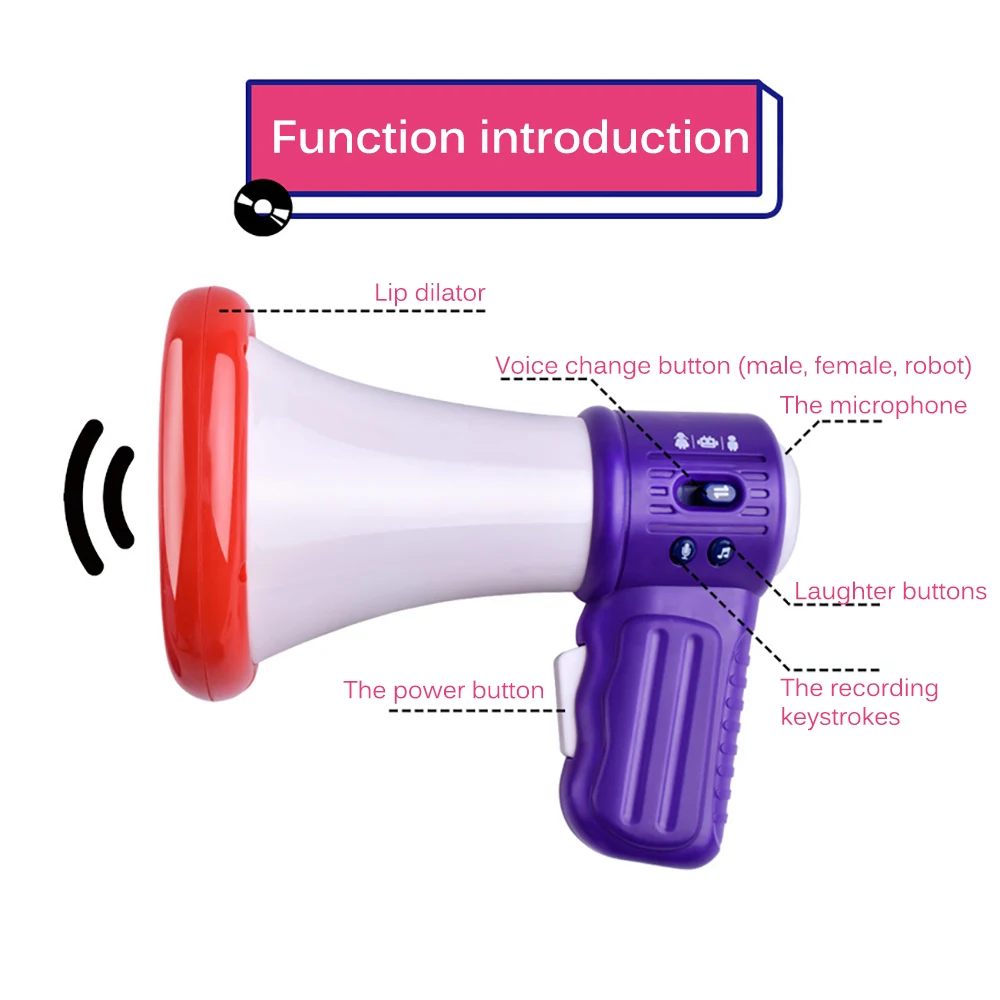 

Voice Changer Horn Toys Child Multi-Function Recording Voice Changer Funny Speaker Voice Changing Loudspeaker Game Toy Kids Gift