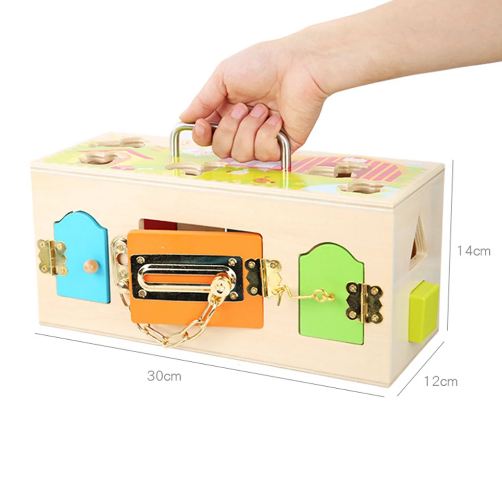 

Детские развивающие игрушки Монтессори, деревянные блоки, замки с животными для раннего обучения