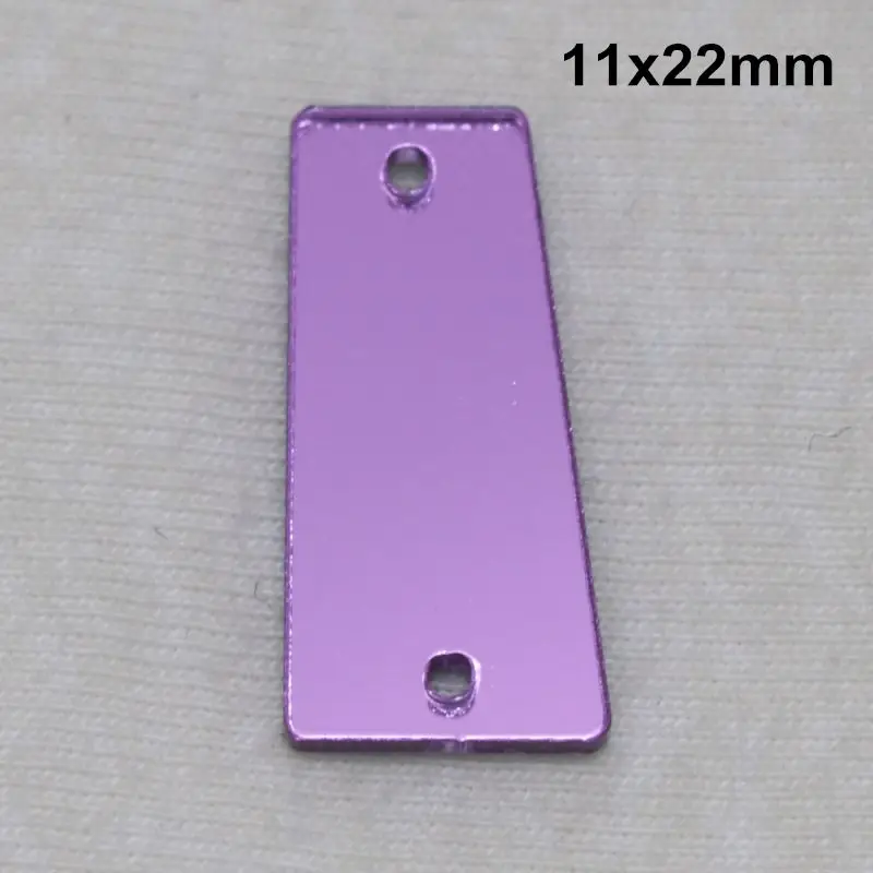 A29-11x22 Фиолетовое акриловое зеркало пришивные стразы DIY Flatback зеркальные акриловые пришивные стразы с отверстиями для шитья - Цвет: A29-11x22