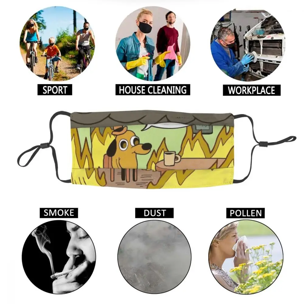 

This Is Fine Non-Disposable Face Mask Social Distancing Anti Haze Dustproof Mask Protection Mask Respirator Mouth Muffle