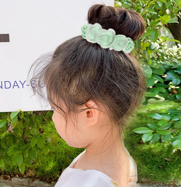 Pfingstrose Rose Blume Gummibänder Haarhalter Krawatte Gummi Stoff Kränze Kronen elastische Kranz Krone Hochzeit Girlande Stirnband – Detail 20
