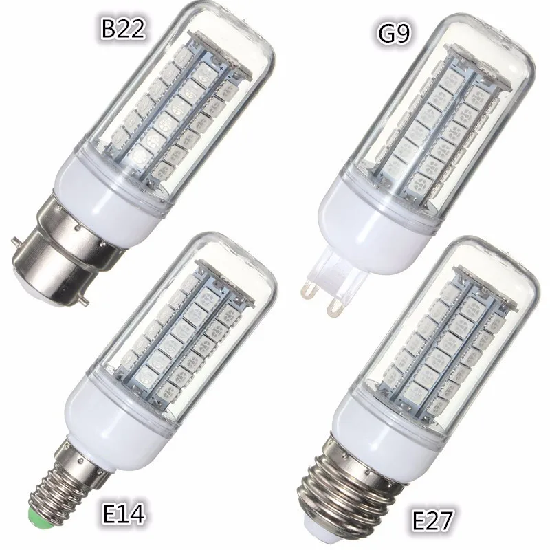 48 светодиодов 5050SMD Светодиодные лампы E27 E14 G9 B22 AC110 3 5 Вт энергосберегающие для