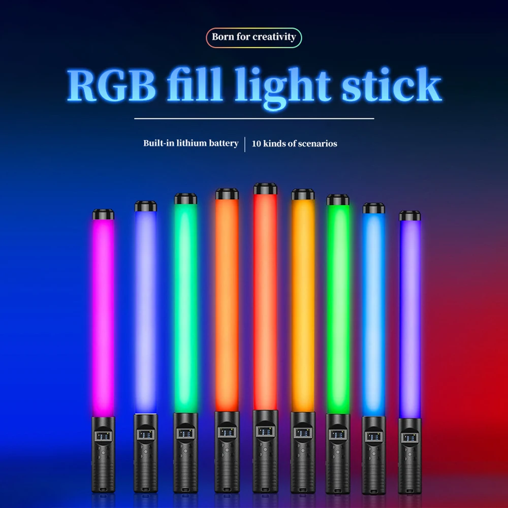 

RGB Photographic Fill Light Stick Handheld USB Rechargeable Remote Controller LED Colorful Photography Video Wand RGB Light
