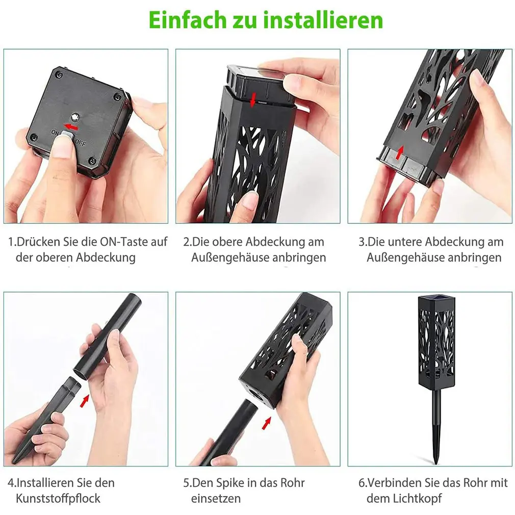 

6 Pcs Hollow Square Led Solar Light Outdoor Lighting Landscape Decorative Light Garden Lights Pathway Light For Garden Lawn Lamp