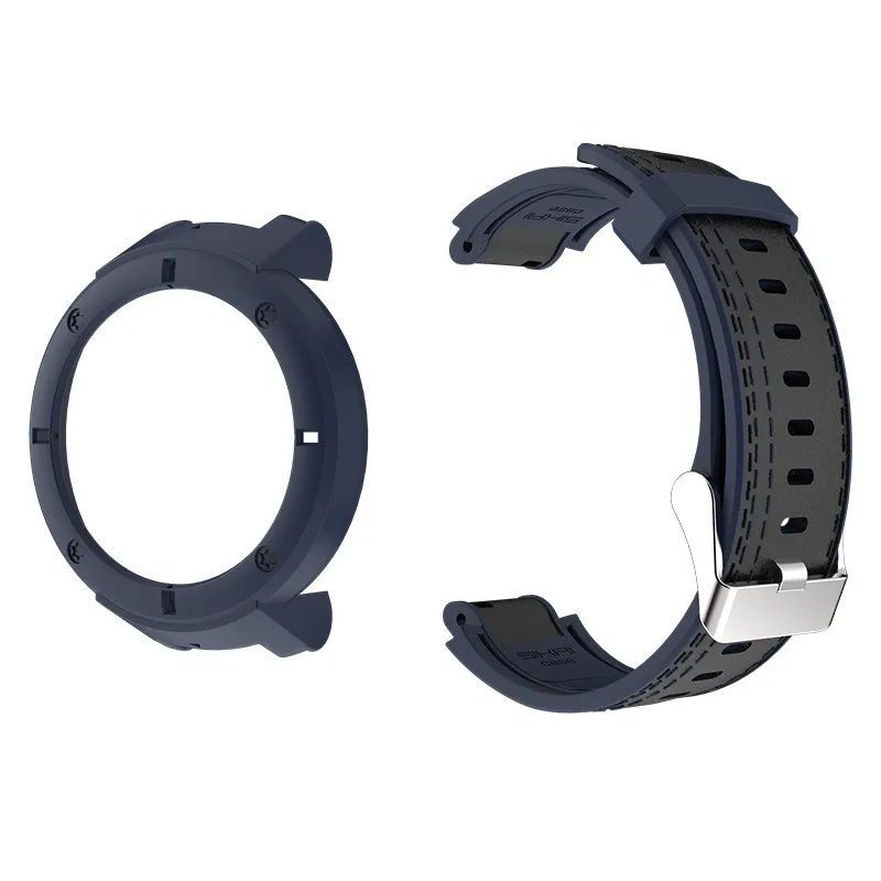 Умный ремешок для часов Amazfit Verge Xiaomi Huami 3 lite силиконовый ремешок сменный Браслет и чехол SIKAI защитный чехол для ПК - Цвет: case and strap