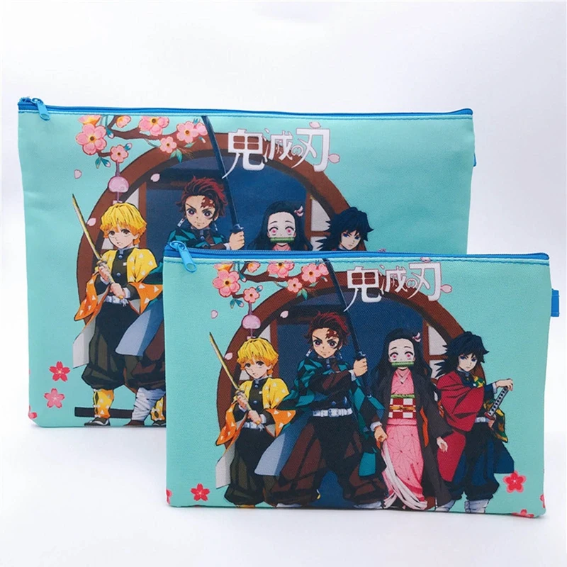 

1Pc Anime Demon Slayer Kimetsu No Yaiba Kamado Tanjirou Files Holder Oxford Cloth File Bag Folder Document Organizer