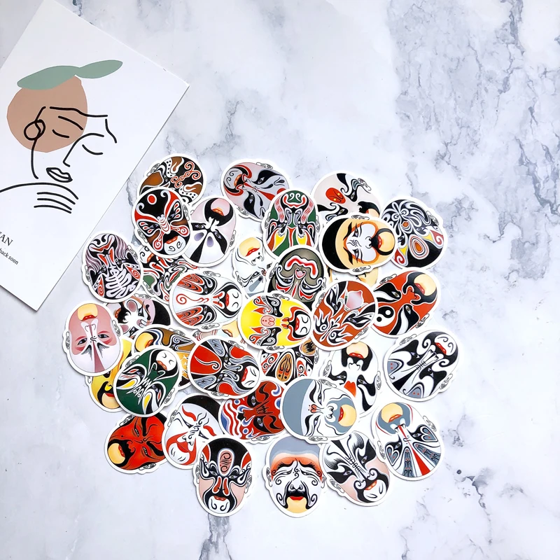 35 шт./лот забавная наклейка Пекинская опера Водонепроницаемая для скейтборда