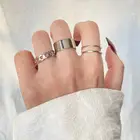 Набор Колец IFMIA для женщин в стиле хип-хоп серебристого цвета с геометрическим рисунком, классическое кольцо с открытым кольцом, женское Ювелирное Украшение, 2021