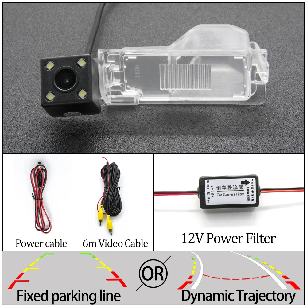 4LED Camera N Filter Для Ford Escape 2008-2012/Explorer U251 2006-2010/Edge U387~ Автомобильная фиксированная или динамическая траектория камера заднего вида - Название цвета: 4LED Camera N Filter