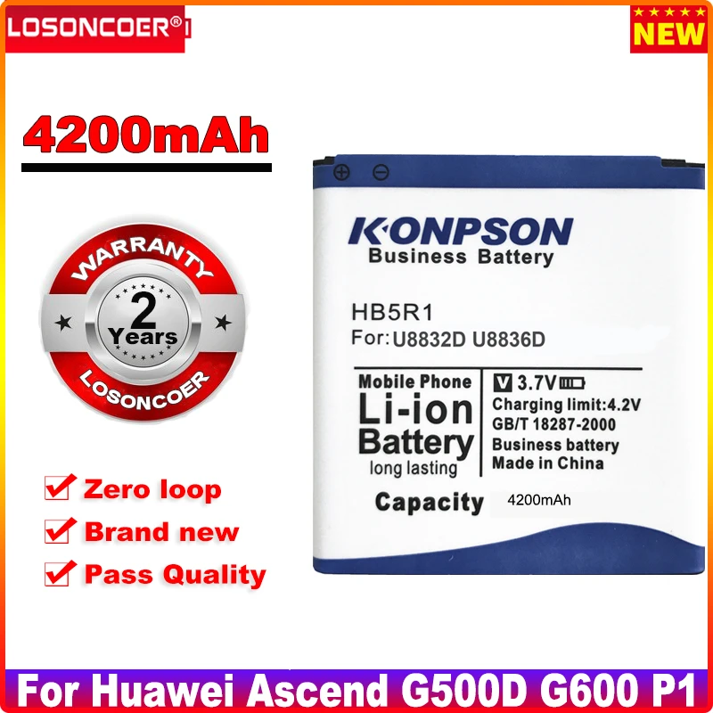 Аккумулятор KPS HB5R1 4200 мАч для Huawei Ascend G500D G600 P1 LTE 201HW Панама U8520 U8832 U8832D U8836D U8950 U8950D|battery