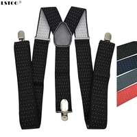 men dots suspenders large size 3 5 width y back suspender for wedding elastic adjustable braces 3 clips on