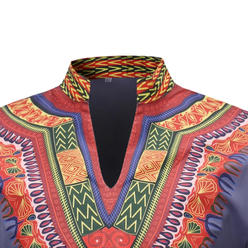 Мужская хипстерская рубашка с V-образным вырезом африканская Дашики Новинка