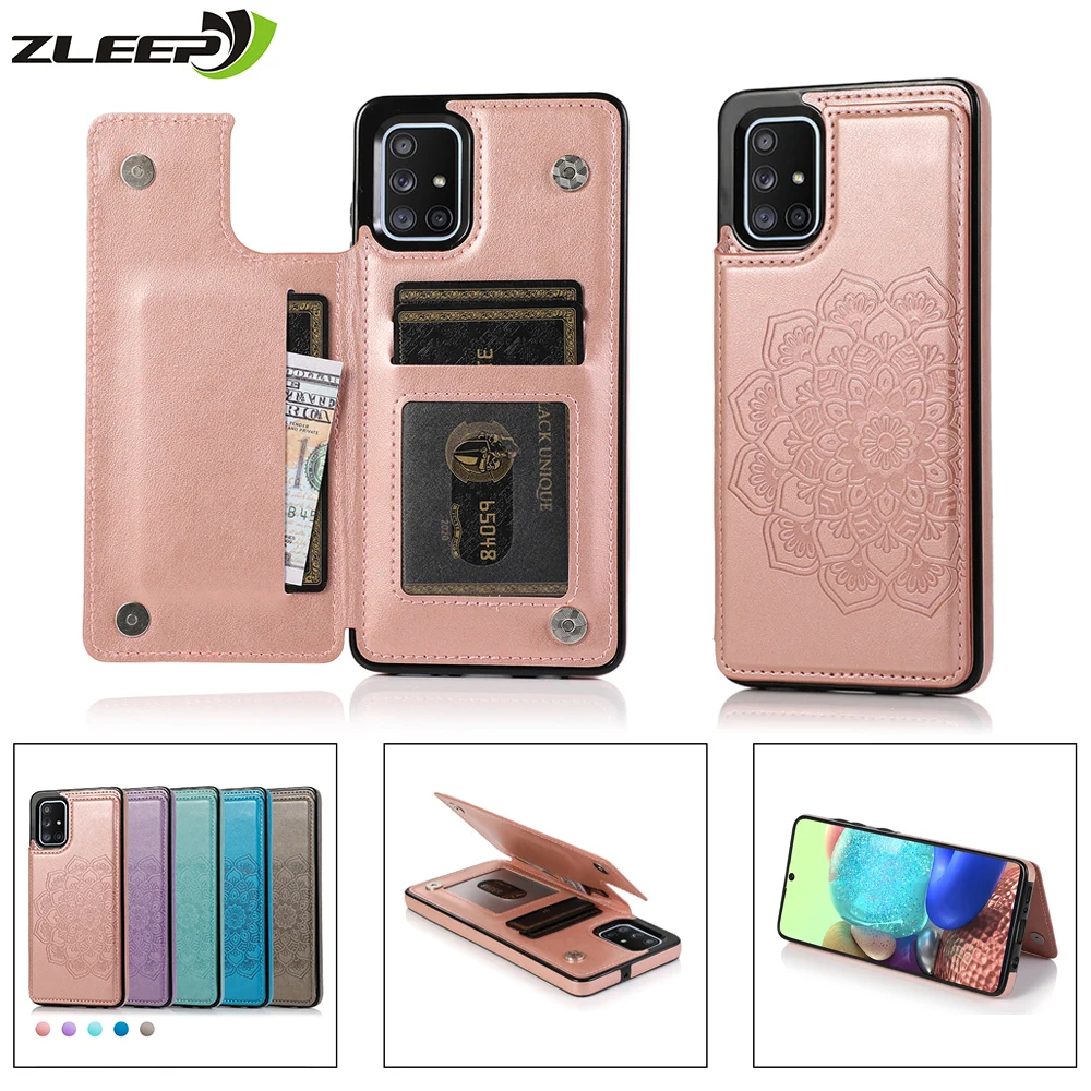 Магнитный чехол для Samsung Galaxy A52, A72, A32, A42, A12, A22, A51, A71, A21, A30, A40, A50, A70, кожаный чехол-бумажник с отделением для карт, чехол для телефона