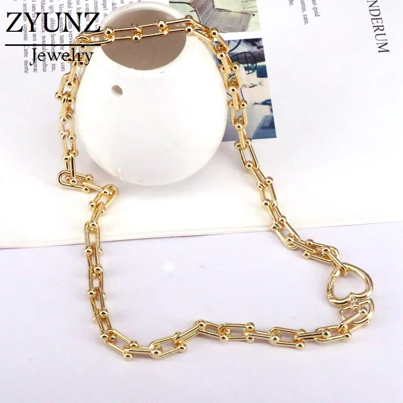 

5 PCS, Mix Color U Shape Chain Choker Necklaces For Women Fashion Link Heart Necklaces Jewelry Gift