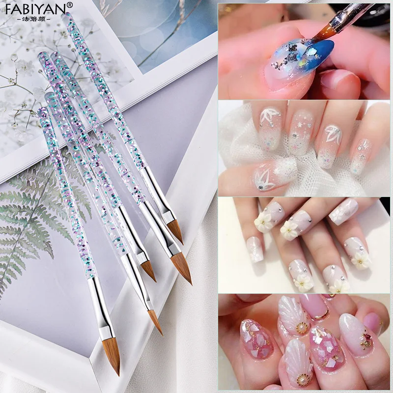 Кисть для рисования акриловыми цветами и УФ-гелем ноготь маникюрный-разные