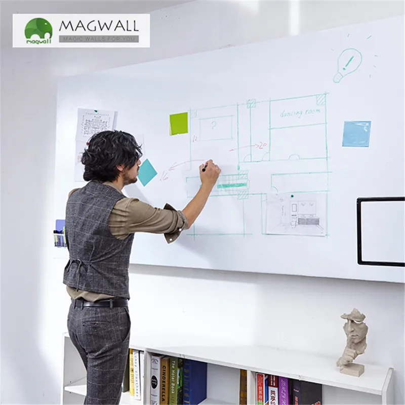 Magnetic double-layer white board film 1.2*2m whiteboard magnet smooth writing office erasable meeting board