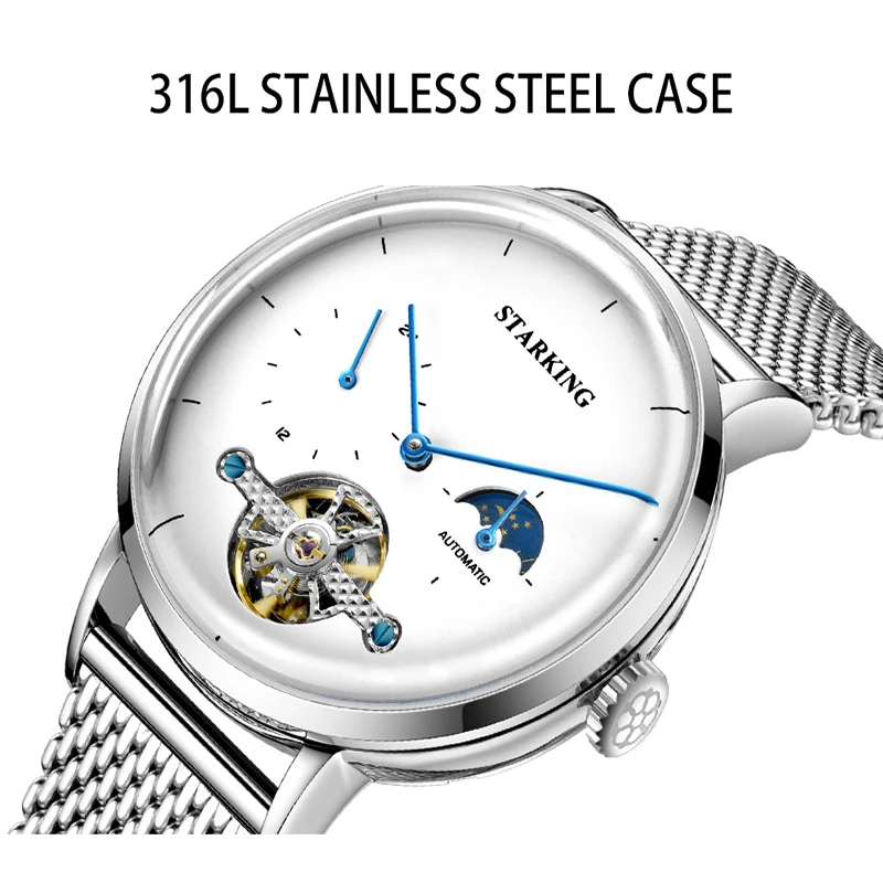 Часы наручные STARKING мужские стальные модные деловые автоматические механические