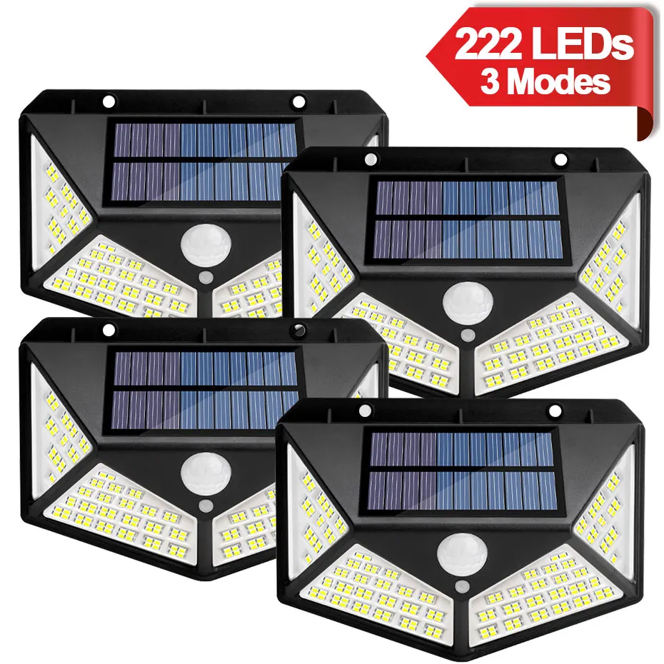 

Solar Lamp Outdoor 3 Mode Solar 222 LED Light Outdoor Solar Light with Motion Sensor Light Sunlight for Garden Decoration