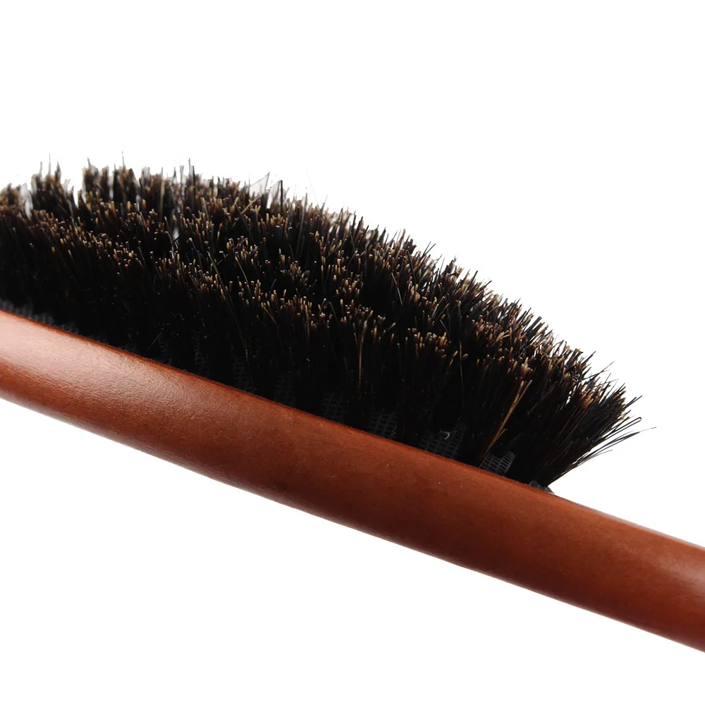 

1Pc Natural Boar Bristle Hairbrush Massage Comb Anti-static Hair Scalp Paddle Brush Beech Wooden Handle Hair Brush Styling Tool