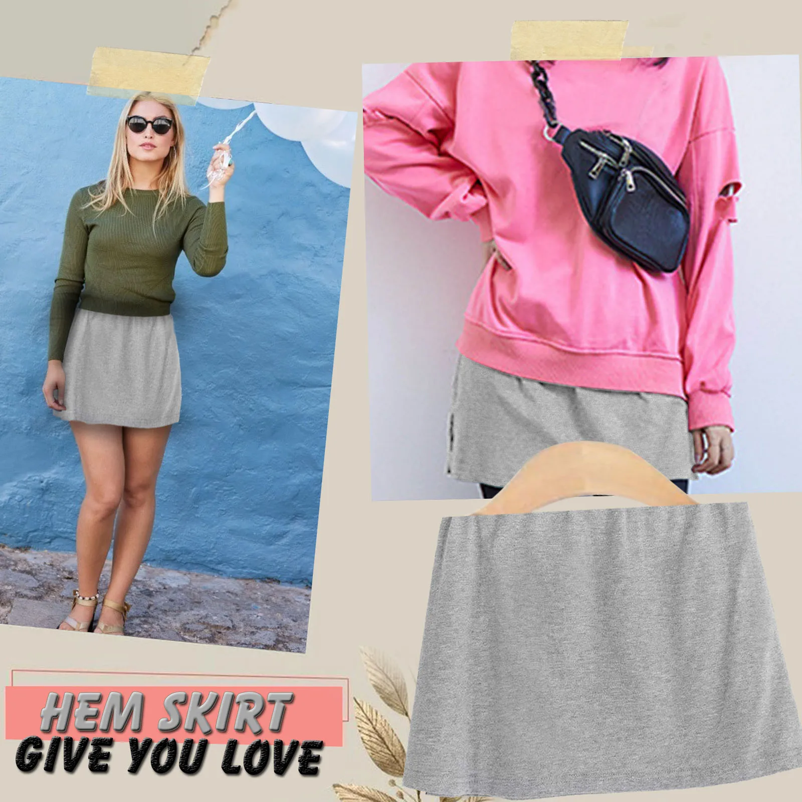 Women Hoodies Sweatshirt Hoody Casual Fashion Hoodie Base Skirt With Female All-match Short Skirt In The Hem Kawaii Sweatshirts