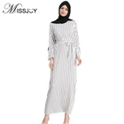MISSJOY kleid Дубай открытая абайя мусульманские платья для вечеринок женский кафтан хлопок полосатый турецкий исламский арабский женский костюм повседневная одежда