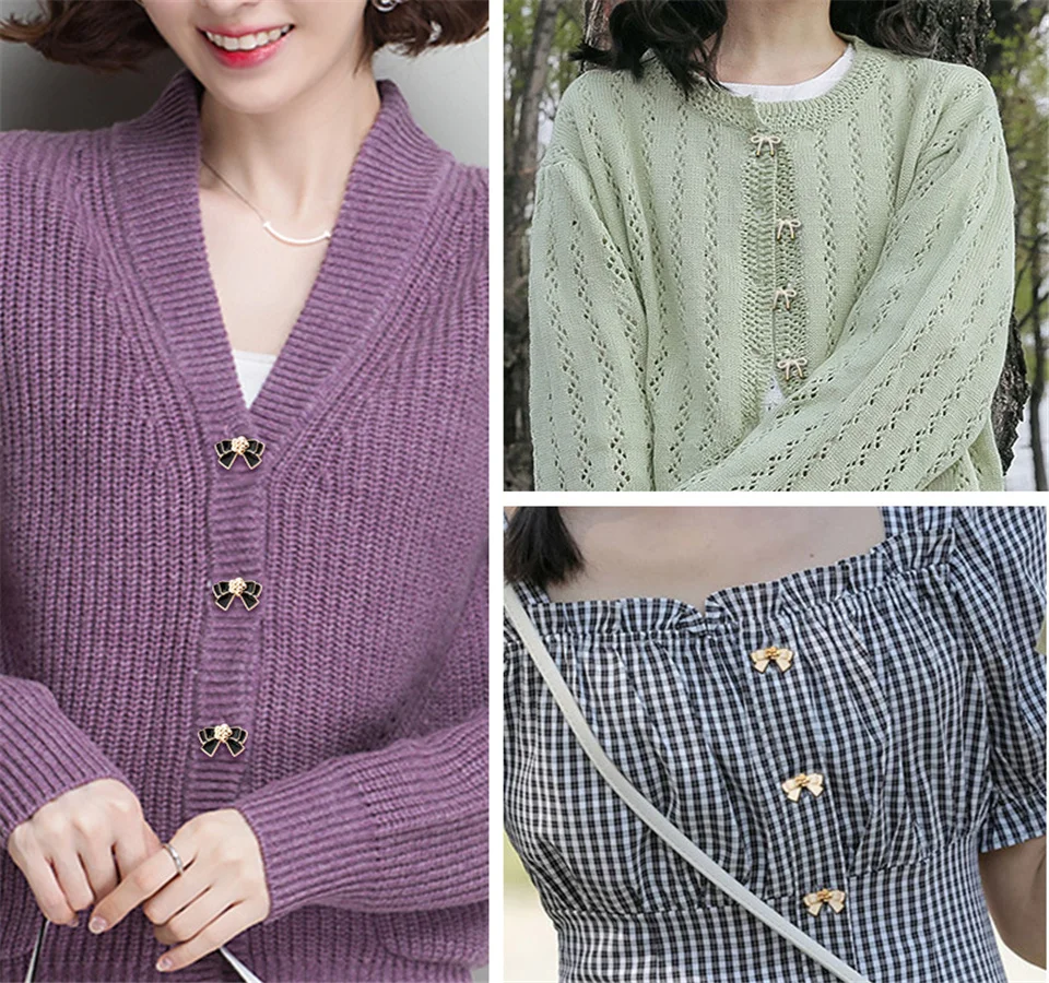 Металлические пуговицы с бантом 10 шт