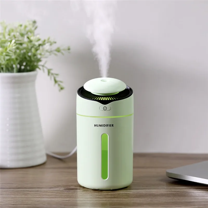 

300ML White Mini Air Humidifier for Home Office Car Air Cool Mist Maker USB Electric Essential Oil Diffuser with Colorful Lights