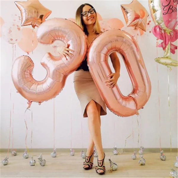 32 дюймовые радужные розовые золотые 28g цветные фольгированные воздушные шары для