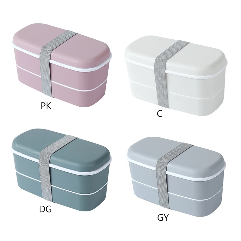 

Ланч-бокс Bento, 1 шт., двухслойный, с палочками для еды, для взрослых и детей, для микроволновой печи посудомоечной машины безопасный