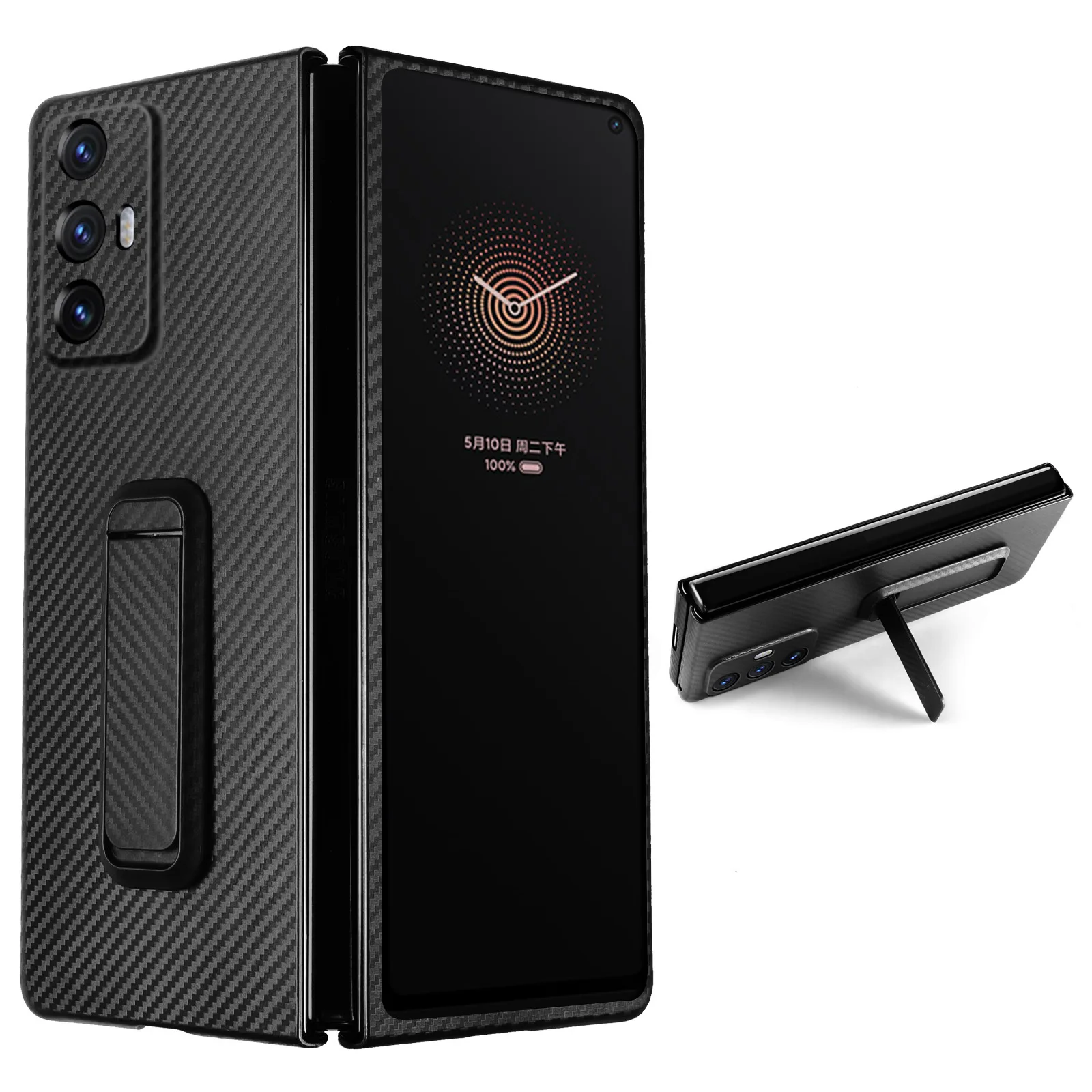 

For Mi Mix Fold Case mix 4 Case Bracket Kickstand Case Carbon Fibre Texture