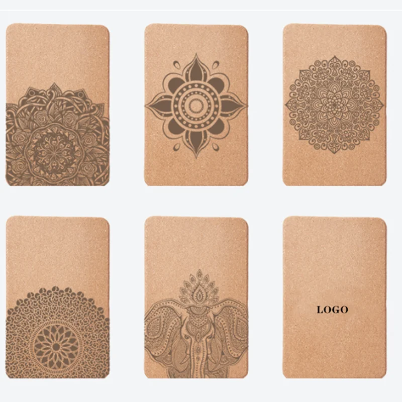 Высокая плотность натуральный пробковый кирпич для йоги текстура фитнеса