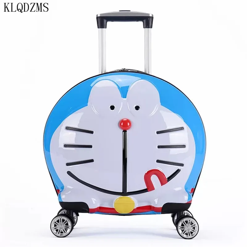 KLQDZMS 19 дюймовый новый милый мультяшный 3d чемодан Doraemon Спиннер для багажа Детский