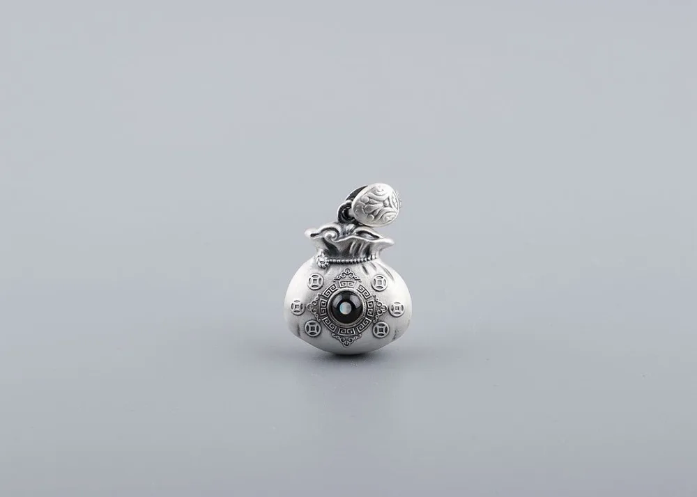 3D 999 Серебряная Тыква подвеска из чистого серебра, подвеска на удачу, подвеска на удачу