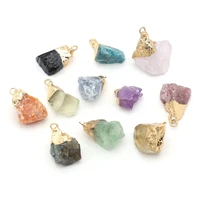 natural stone quartzs pendants gravel shape amethysts citrines crystal charns for jewelry making necklace earrings accessories