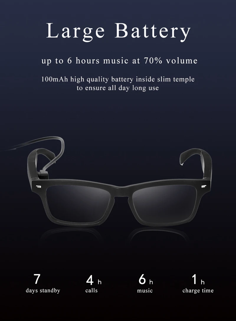 

Non-bone Conduction Smart Glasses Bluetooth Calls Listen To Book Music Online Study Home Office Anti-blue Light Intelligent Tool